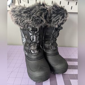 Kamik Snow Gypsie silver Winter Snow Boots with Faux Fur Trim Toddler Size 10